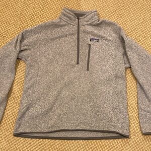 Patagonia Gray Zip Up Sweater with Fleece Texture
